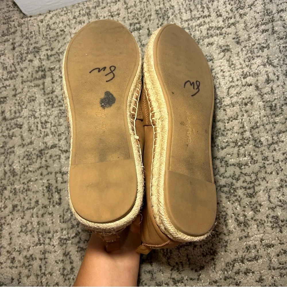 Sam Edelman Brown Kesia Espadrille Leather Slip-On Loafers Size 9.5